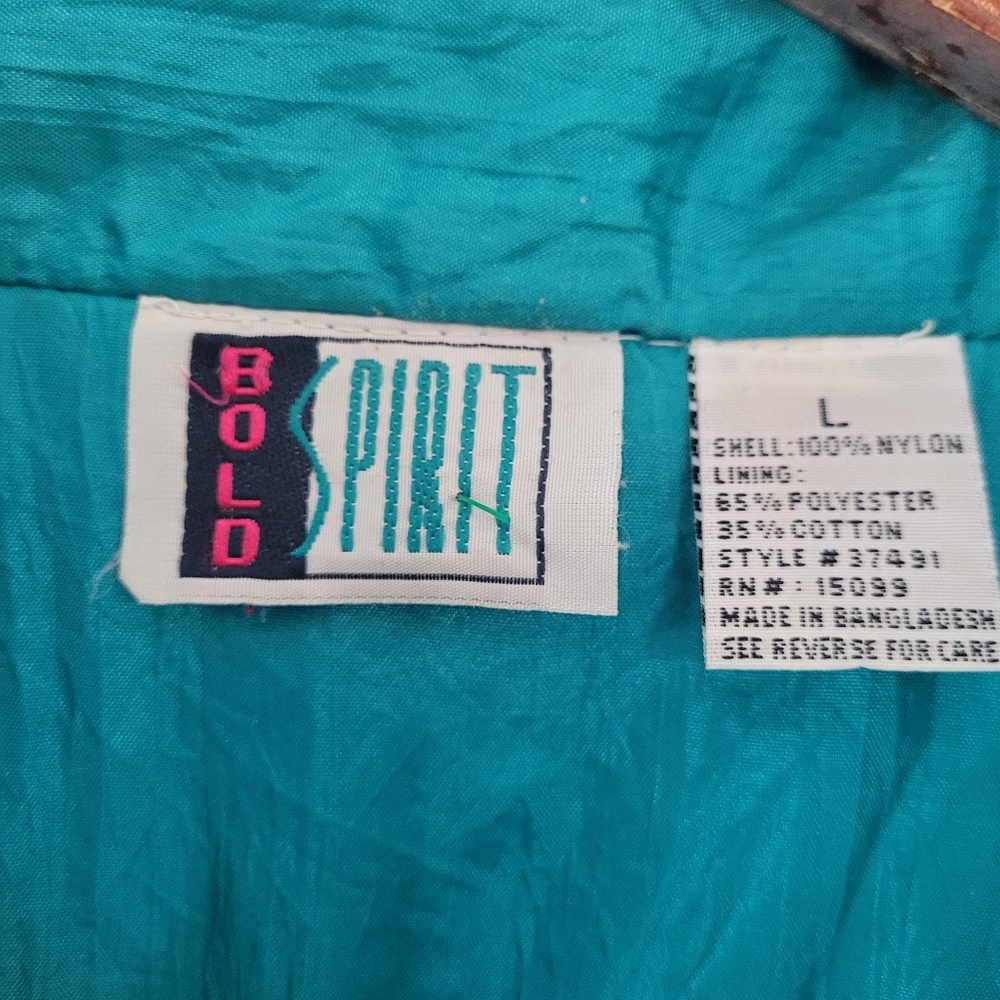 Bold Spirit Women's Vintage Multicolor Windbreaker Jacket Size Large 80's / 90's - Picture 2 of 7